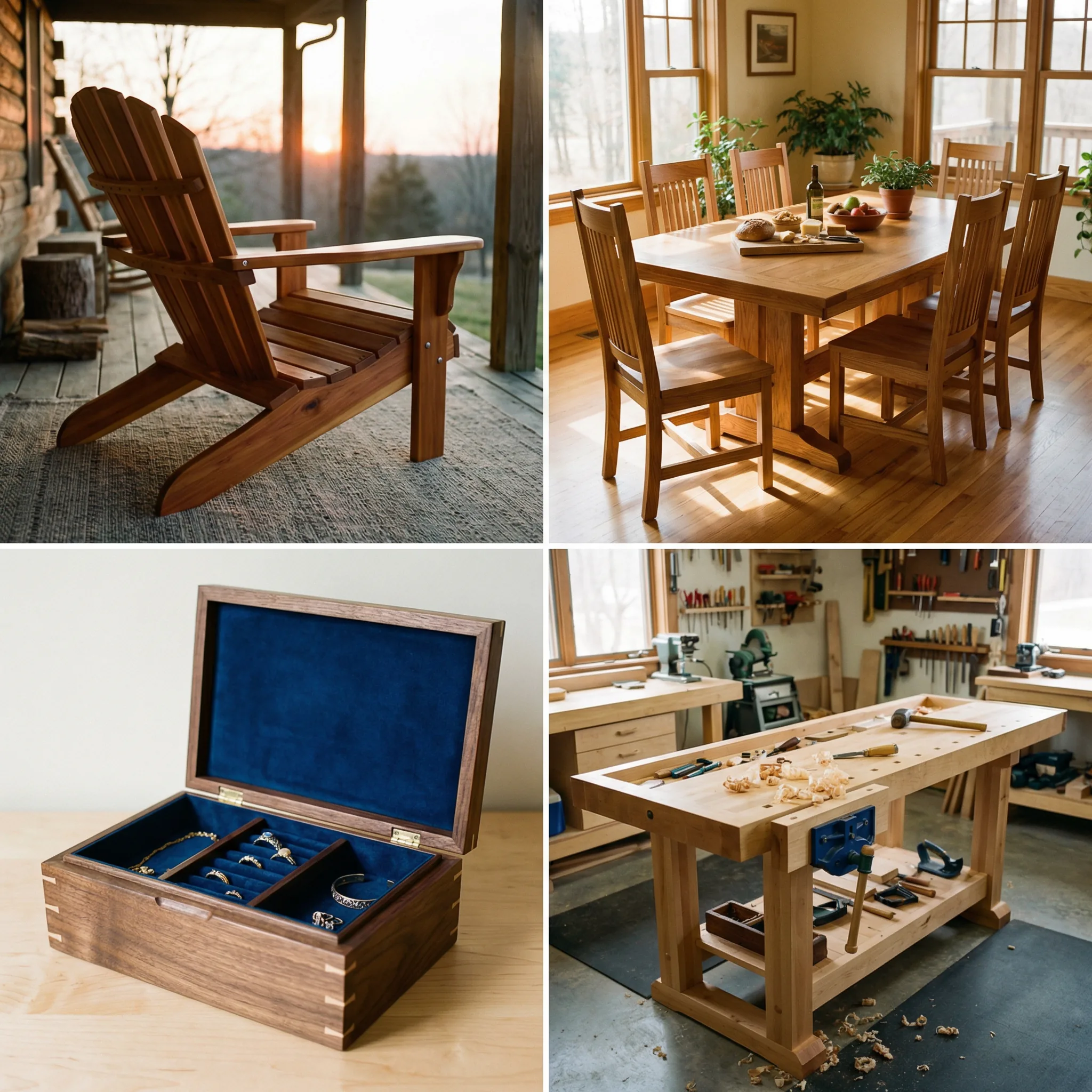 A selection of the 40 woodworking projects included in the guide